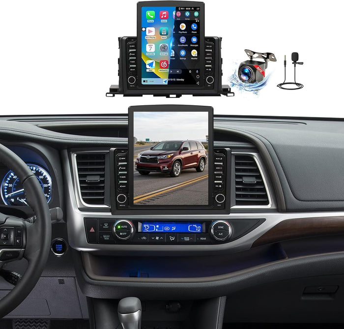 Car Stereo Radio for Toyota Highlander 2014 2015 2016 2017 2018 2019 Upgrade,Wireless CarPlay & Android Auto AHD Backup Camera GPS SWC Bluetooth