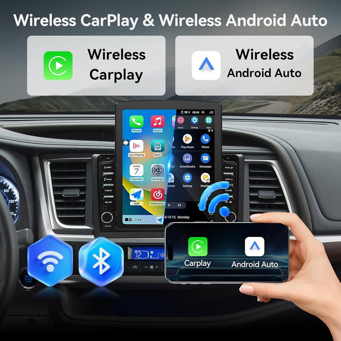 Car Stereo Radio for Toyota Highlander 2014 2015 2016 2017 2018 2019 Upgrade,Wireless CarPlay & Android Auto AHD Backup Camera GPS SWC Bluetooth