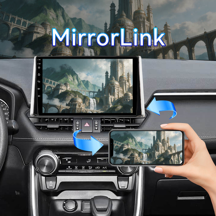 Car Stereo Radio for Toyota RAV4 2019-2022 with Wireless CarPlay & Android Auto 10.1" IPS HD Touchscreen GPS Navigation Bluetooth SWC FM DSP Backup Camera