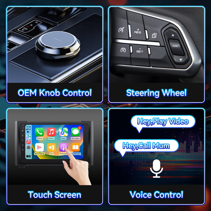 Car Stereo Radio for Toyota Tundra 2014-2021 with Wireless CarPlay & Android Auto 9-Inch IPS Touch Screen GPS SWC Bluetooth FM Backup Camera