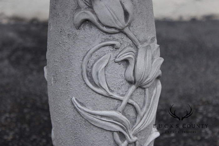 Cast Stone Floral Bird Bath