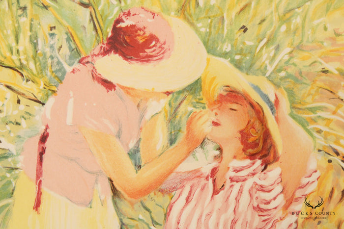 Claude Fossoux 'Mother and Child' Framed Lithograph Print