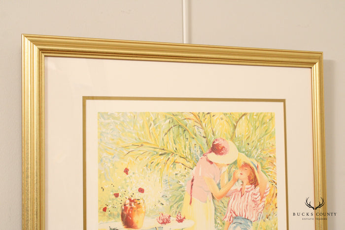 Claude Fossoux 'Mother and Child' Framed Lithograph Print
