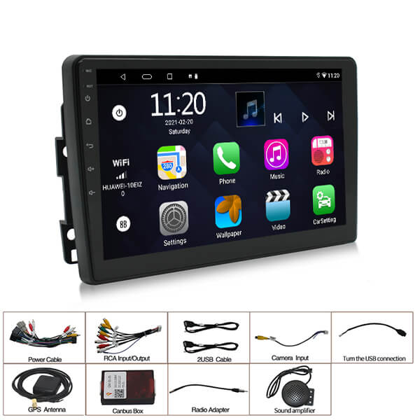 Double Din Android Car Stereo for GMC Enclave Hummer H2 with Wireless CarPlay