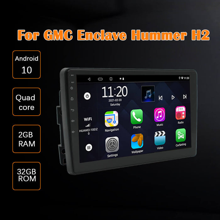 Double Din Android Car Stereo for GMC Enclave Hummer H2 with Wireless CarPlay
