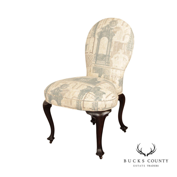 English Victorian Custom Upholstered Side Chair