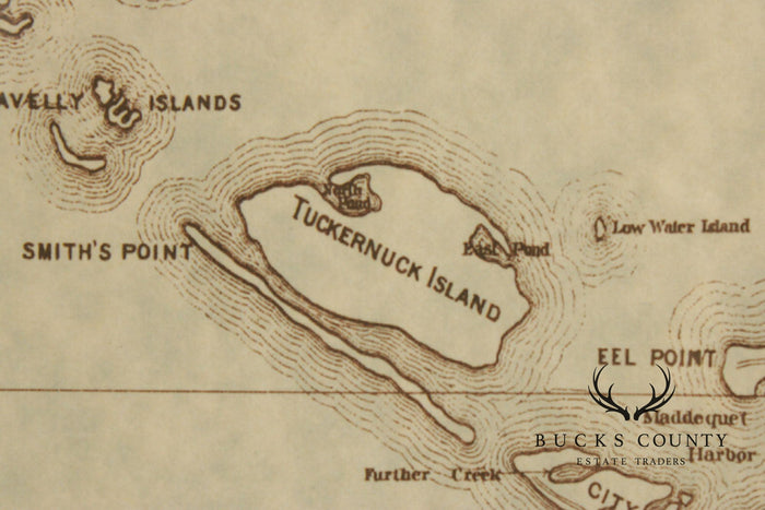 Framed Limited Edition 1874 Map of Nantucket