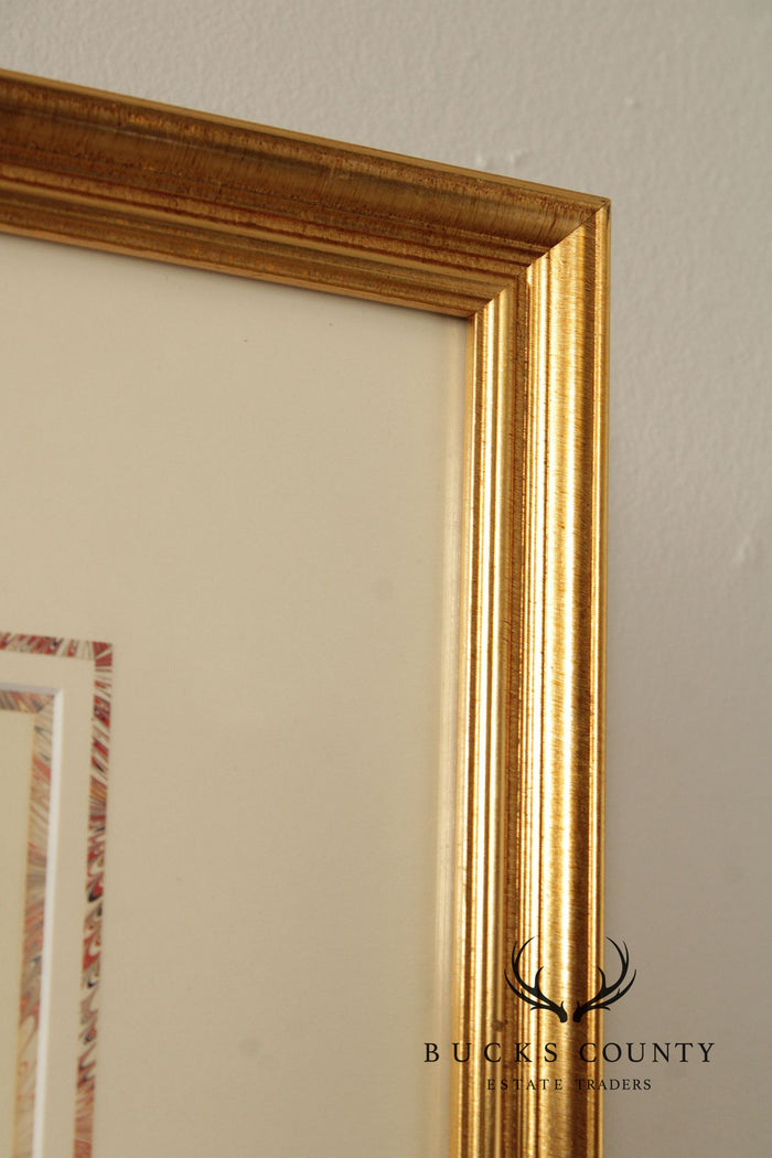 Framed Lithograph of Victorian Wallpaper Borders