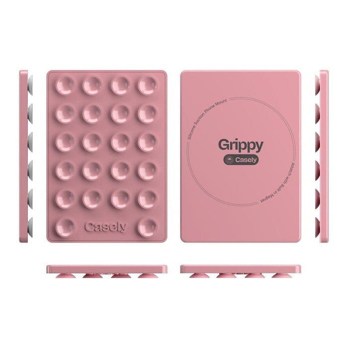 Grippy | Pink Silicone Suction Phone Mount with MagSafe Grippy get.casely