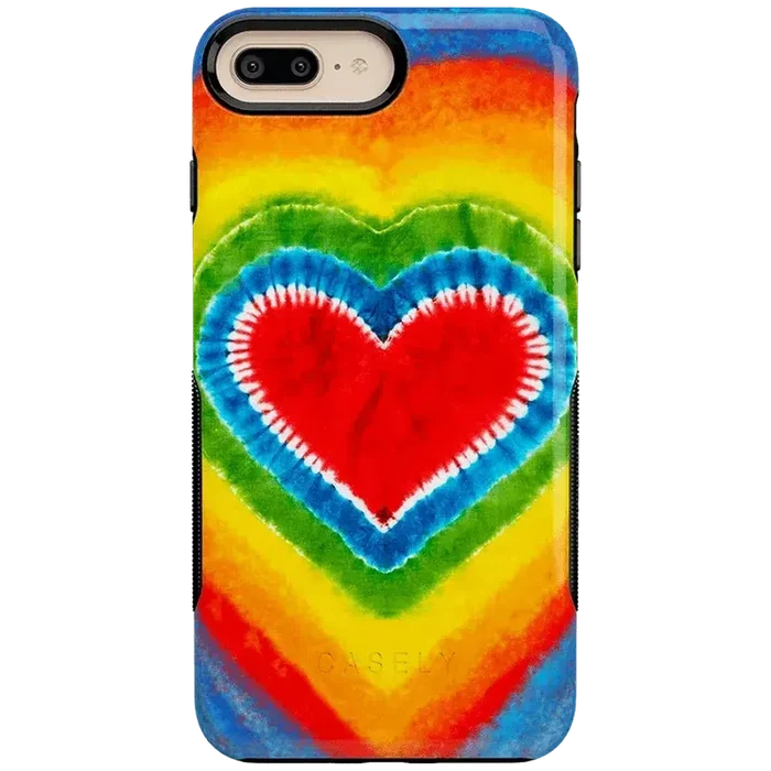 I Heart Tie Dye | Rainbow Heart Case iPhone Case get.casely Bold iPhone 6/7/8 Plus