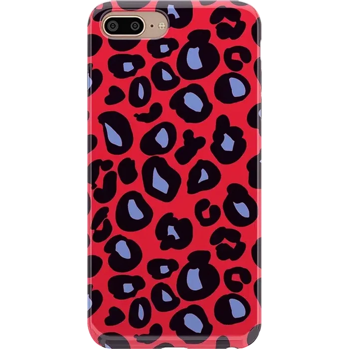 Into the Wild | Red & Blue Leopard Print Case iPhone Case get.casely Classic iPhone 6/7/8 Plus