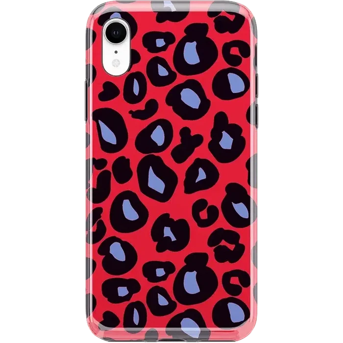 Into the Wild | Red & Blue Leopard Print Case iPhone Case get.casely Classic iPhone XR