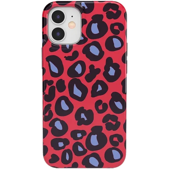Into the Wild | Red & Blue Leopard Print Case iPhone Case get.casely Classic iPhone 12 Mini