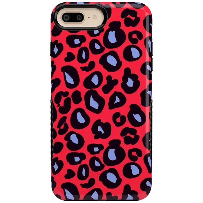 Into the Wild | Red & Blue Leopard Print Case iPhone Case get.casely Bold iPhone 6/7/8 Plus