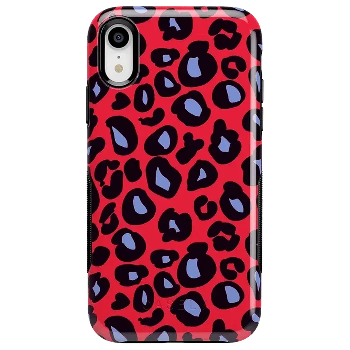 Into the Wild | Red & Blue Leopard Print Case iPhone Case get.casely Bold iPhone XR