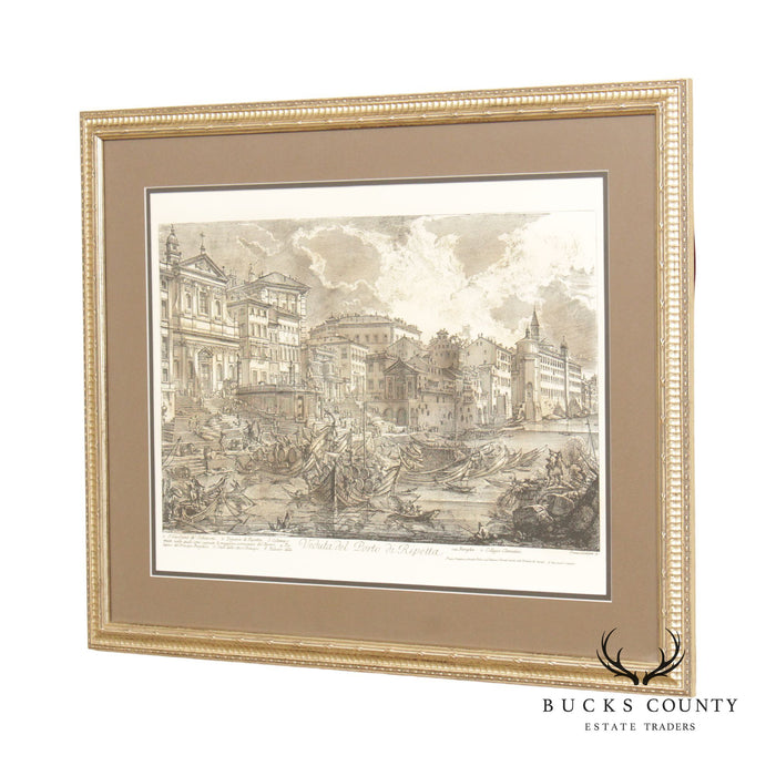 Italian 'Veduta del Porto di Ripetta' Lithograph, After Giovanni Battista Piranesi