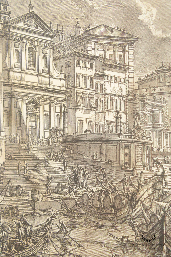 Italian 'Veduta del Porto di Ripetta' Lithograph, After Giovanni Battista Piranesi