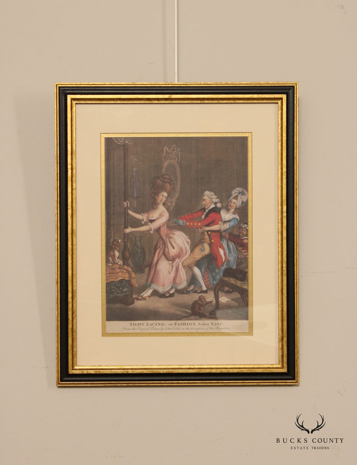 John Collet Satirical Print, 'Tight Lacing, or Fashion Before Ease'