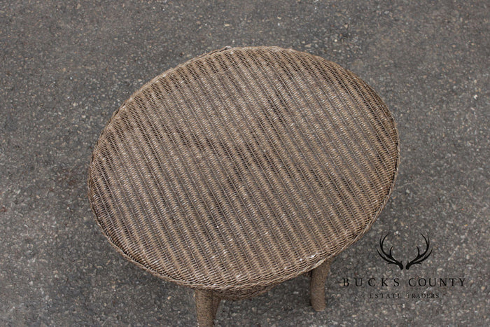 Lloyd Loom Outdoor Patio Wicker Side Table