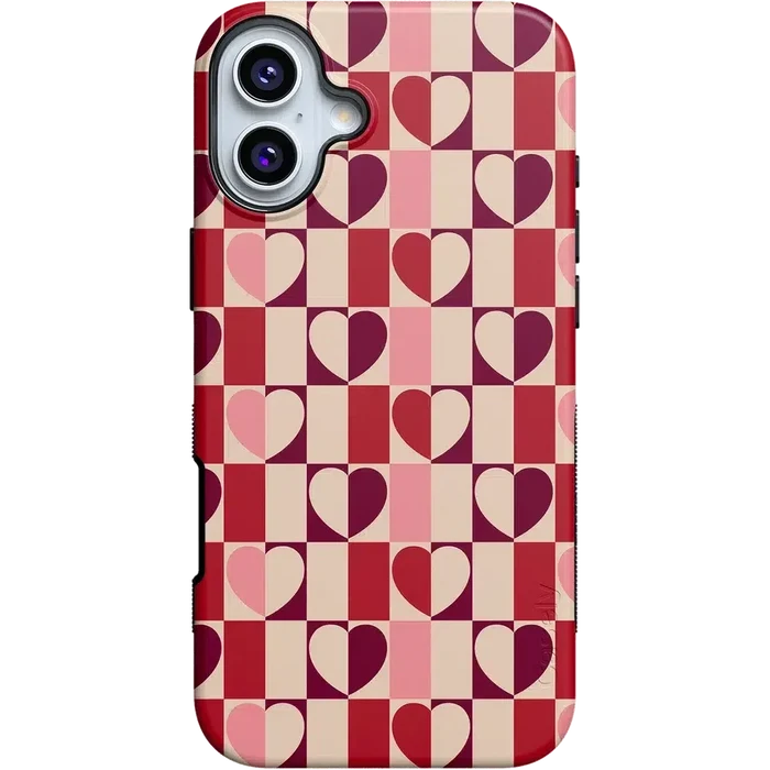 Love's a Game | Retro Hearts Case Phone Case Casetry Bold Flex + MagSafe® iPhone 16 Plus