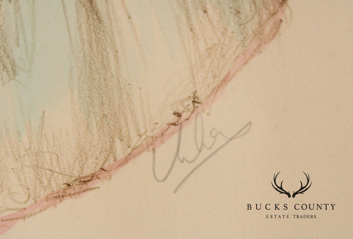 Mary Vickers Handcolored Lithograph, 'Golden Tresses'