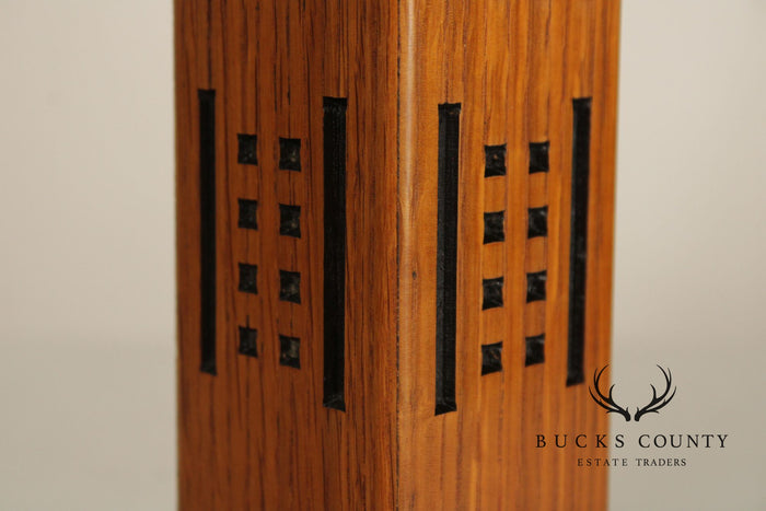 Mission Guild Studio Arts & Crafts Style Oak Candle Holder