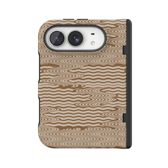 Mocha Ripple | Brown Waves Case iPhone Case get.casely Bold Flex + MagSafe® iPhone Duo