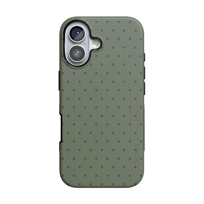 On the Dot | Olive Green Polka Dot Case - iPhone 16