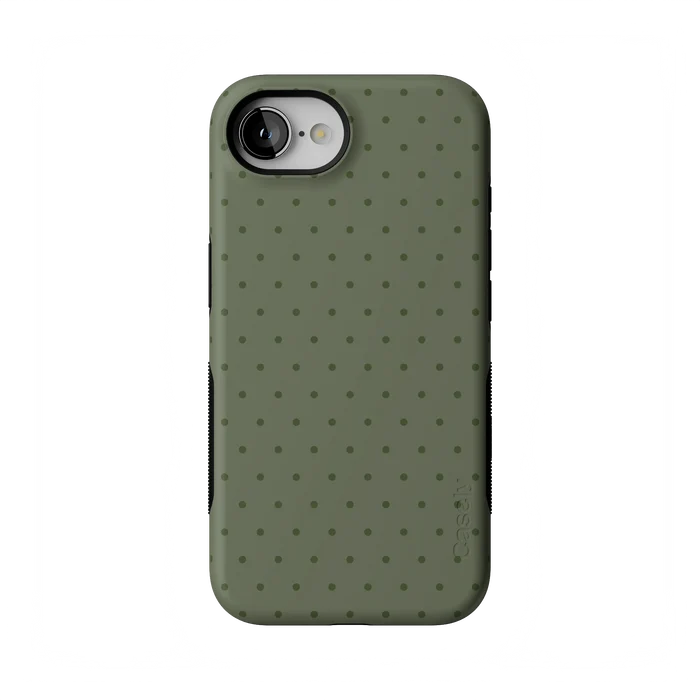 On the Dot | Olive Green Polka Dot Case - iPhone 16E