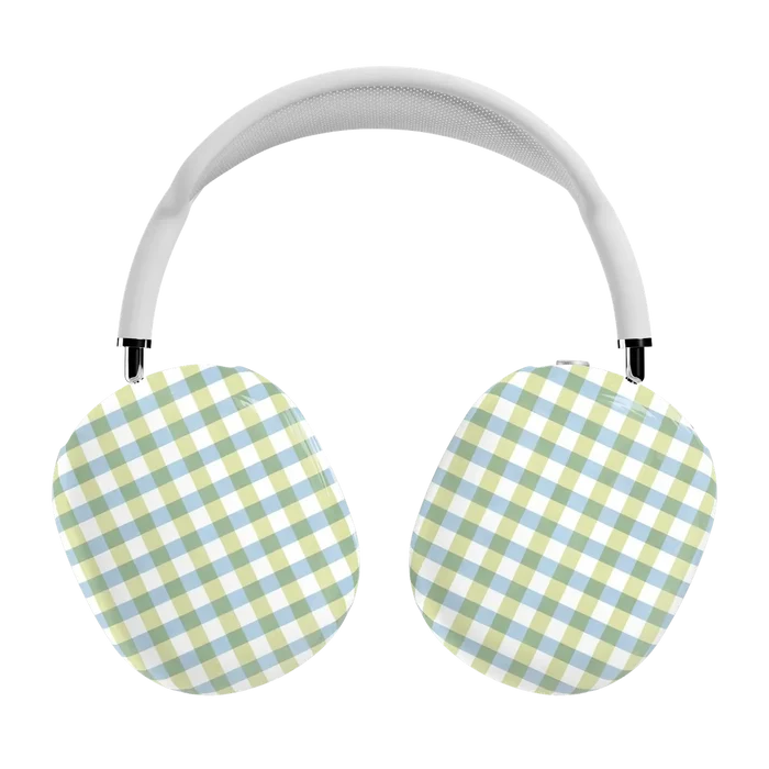 Pastel Picnic | Blue & Green Gingham AirPods Max Case