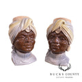 Royal Copley Mid-Century Modern Pair Ceramic Nubian Wall Pockets