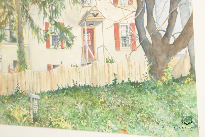 Sandy Busch 'Skrobul House' Watercolor Print, Custom Framed