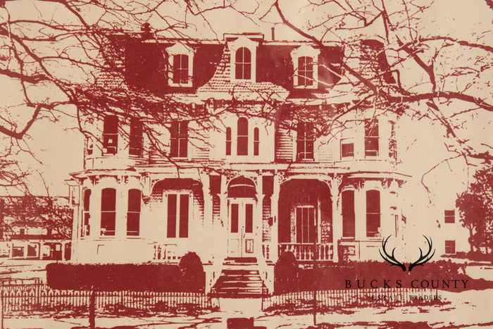 Shelley Simon Framed Linocut, Historic Cape May Douglas Gregory House
