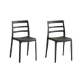 Silla New York, Negro, Con espaldar en líneas y diseño minimalista X2