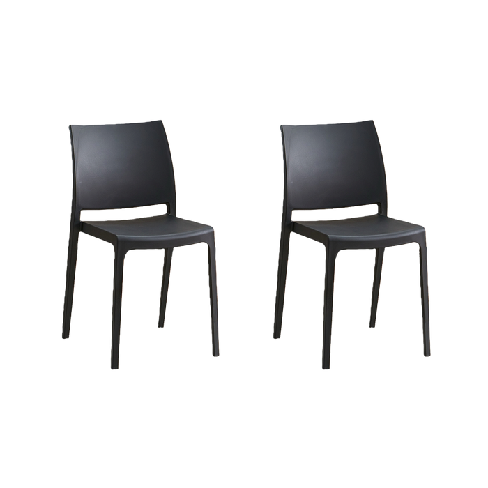 Silla Soho, Negro, Con espaldar cerrado y diseño minimalista X2
