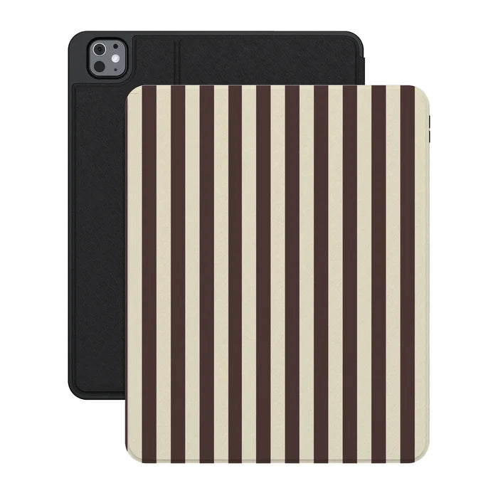 S'more Stripes | Brown Striped iPad Case - iPad Pro 13" (M4, 2024)