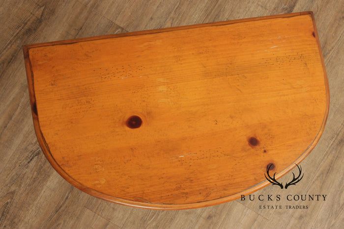 Spanish Baroque Style Pine Demilune Hall Table