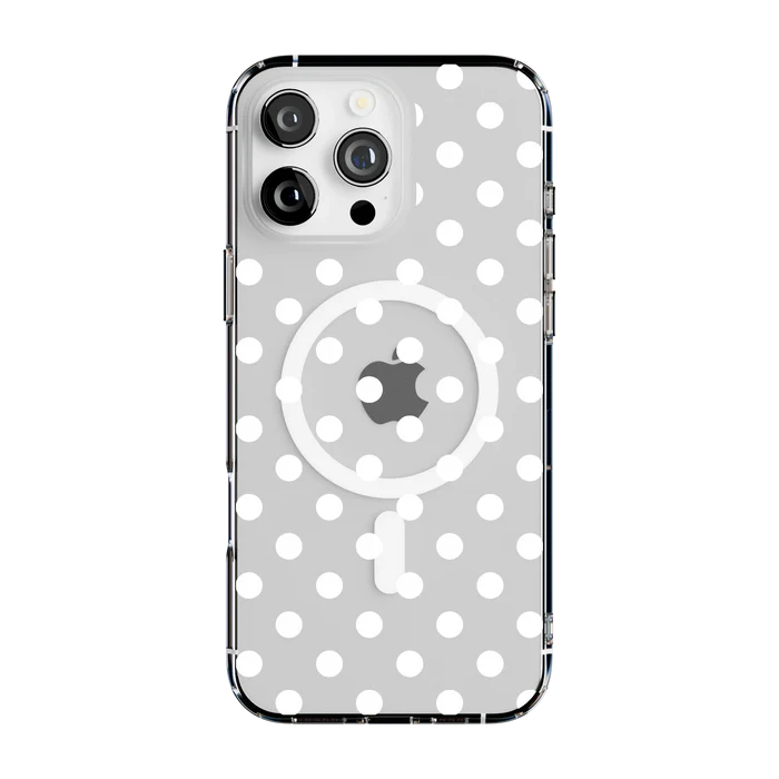 Spotted in SoHo | White Polka Dot Case - iPhone 16 Pro