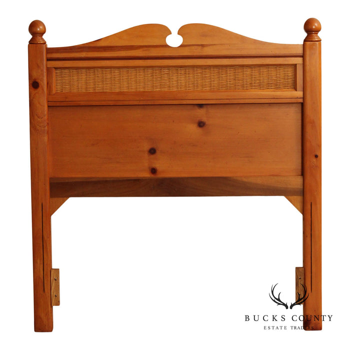 Stanley Furniture Country Pine and Wicker Twin Headboard