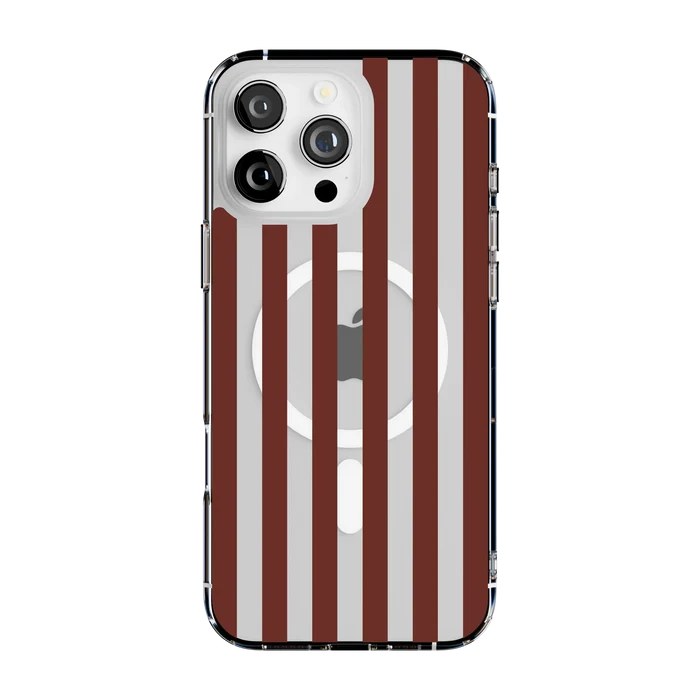 Sunday in Brooklyn | Burgundy Stripes Case - iPhone 16 Pro