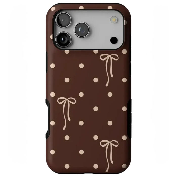 Teddy Bows | Brown Polka Dot Case