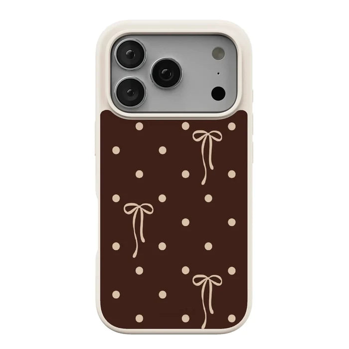 Teddy Bows | Brown Polka Dot Case