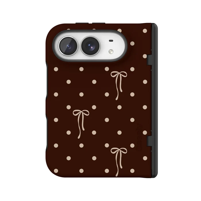 Teddy Bows | Brown Polka Dot Case