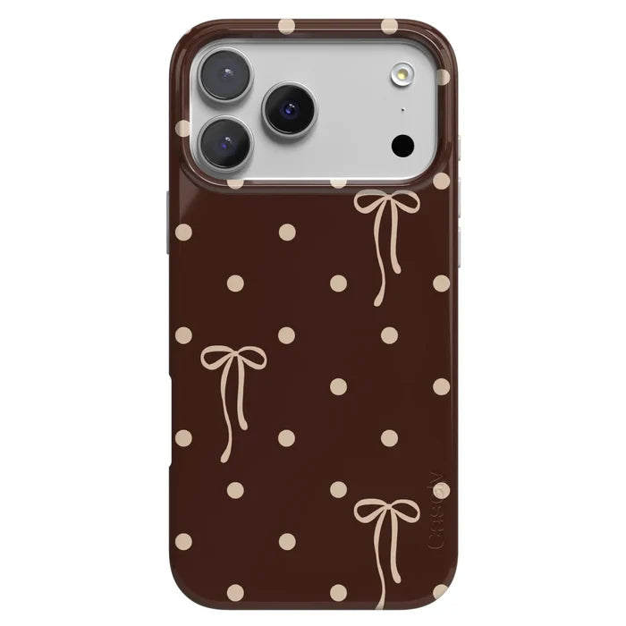 Teddy Bows | Brown Polka Dot Case