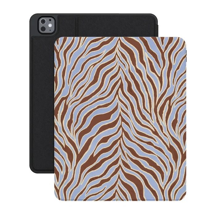 Untamed | Brown & Blue Zebra iPad Case