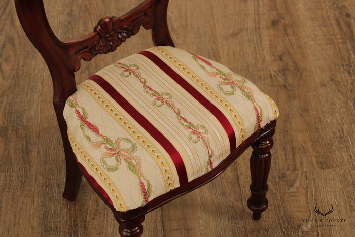 Victorian Style Balloon Back Mahogany Children's or Doll Parlor Chair