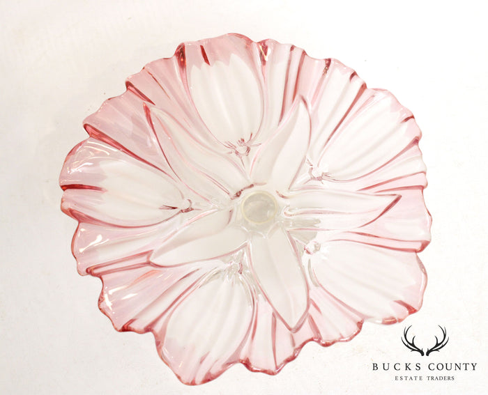 Vintage Petal Glass Pedestal Compote Dish