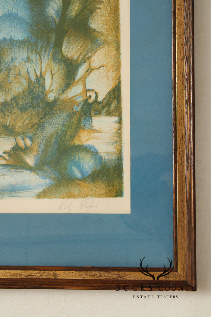 Vitali Orfeo Surrealist Style Landscape Lithograph