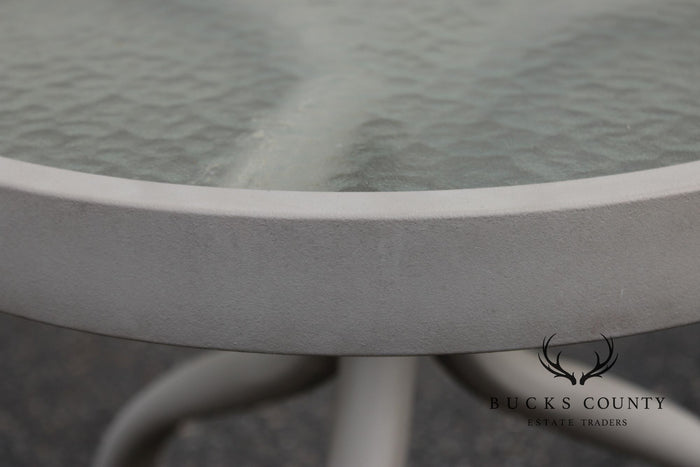 Woodard 'Ramsgate' Glass Top Aluminum Outdoor Round Patio Side Table